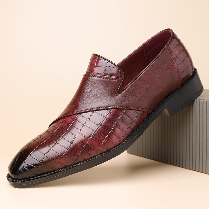 Croc-Embossed Leather Loafers