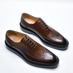 Woven Leather Oxford Shoes