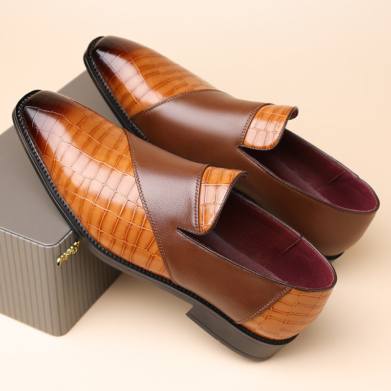 Croc-Embossed Leather Loafers
