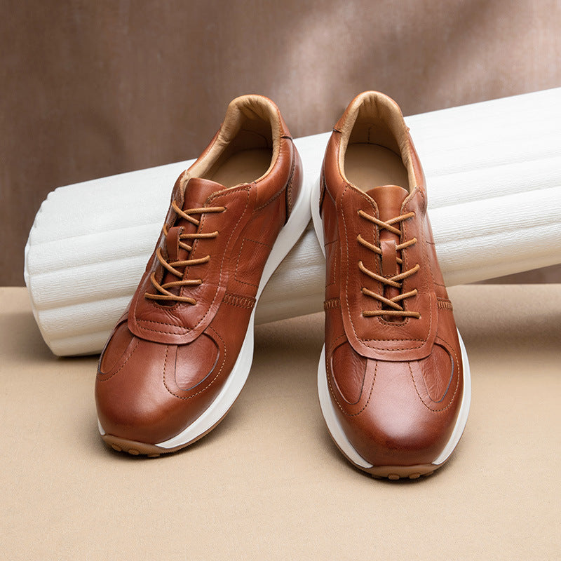 Hand-Stitched Leather Sneakers