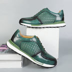 Polished Leather Comfort Sneakers