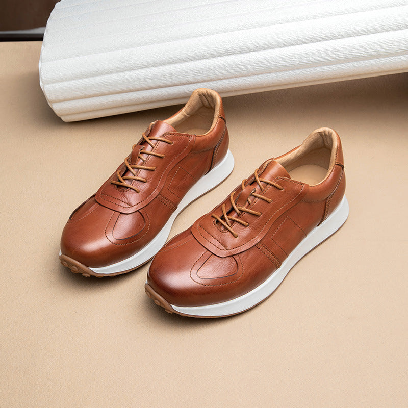 Hand-Stitched Leather Sneakers