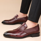 Croc-Embossed Leather Loafers