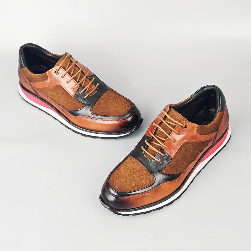 Retro Cowhide Leather Sneakers