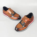 Retro Cowhide Leather Sneakers