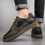 Split Leather Slip-On Sneakers