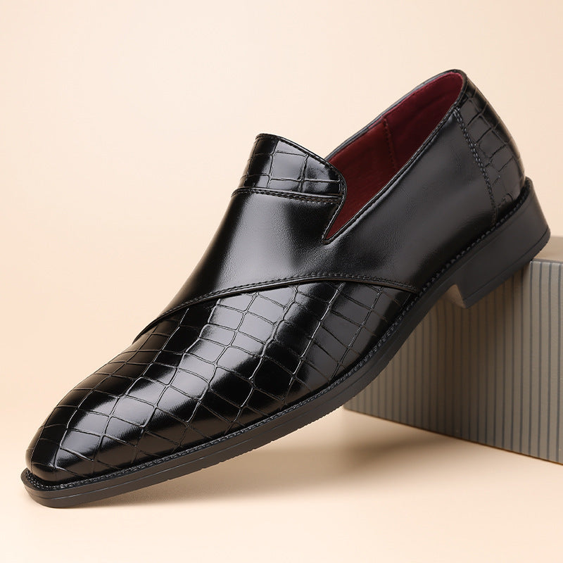 Croc-Embossed Leather Loafers