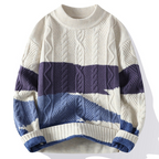 Cable Knit Ombre Stripe Sweater