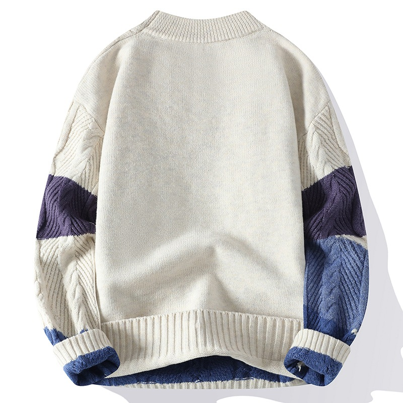 Cable Knit Ombre Stripe Sweater