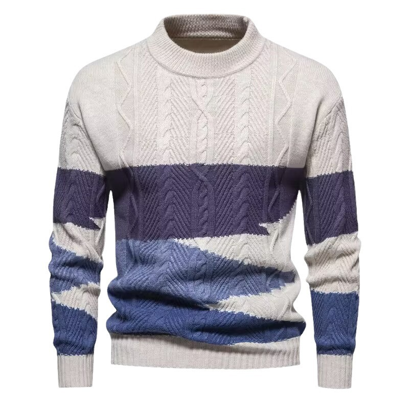 Cable Knit Ombre Stripe Sweater