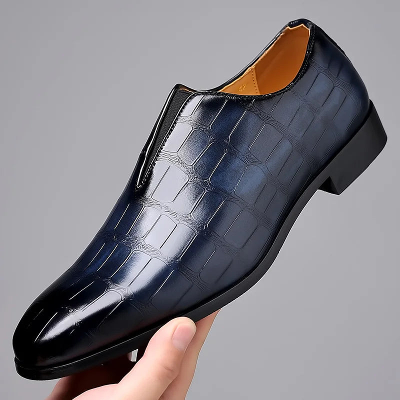 Polished Stretch Leather Loafers