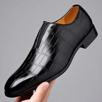 Polished Stretch Leather Loafers