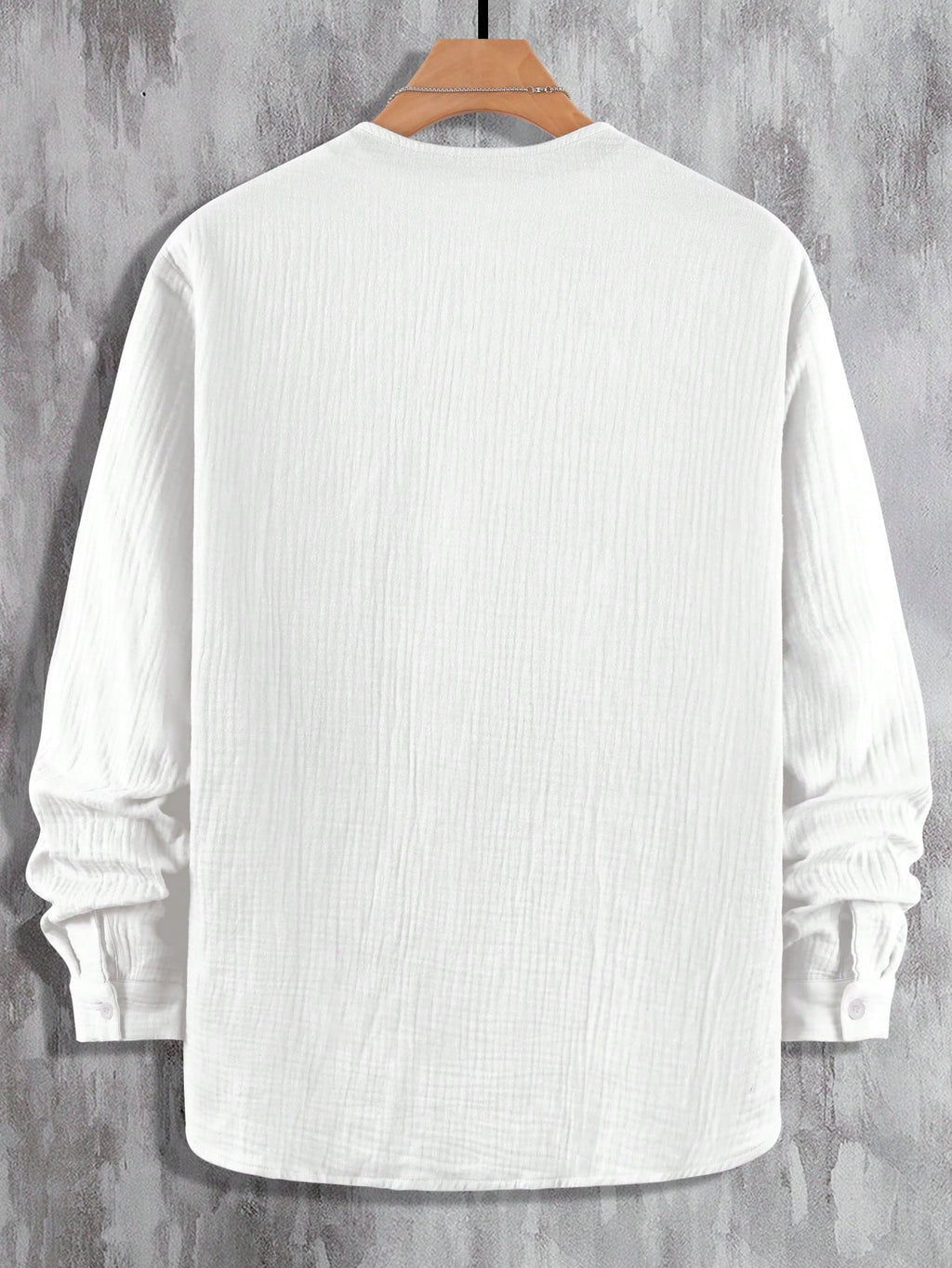 Solid Cotton Button-Up Casual Shirt