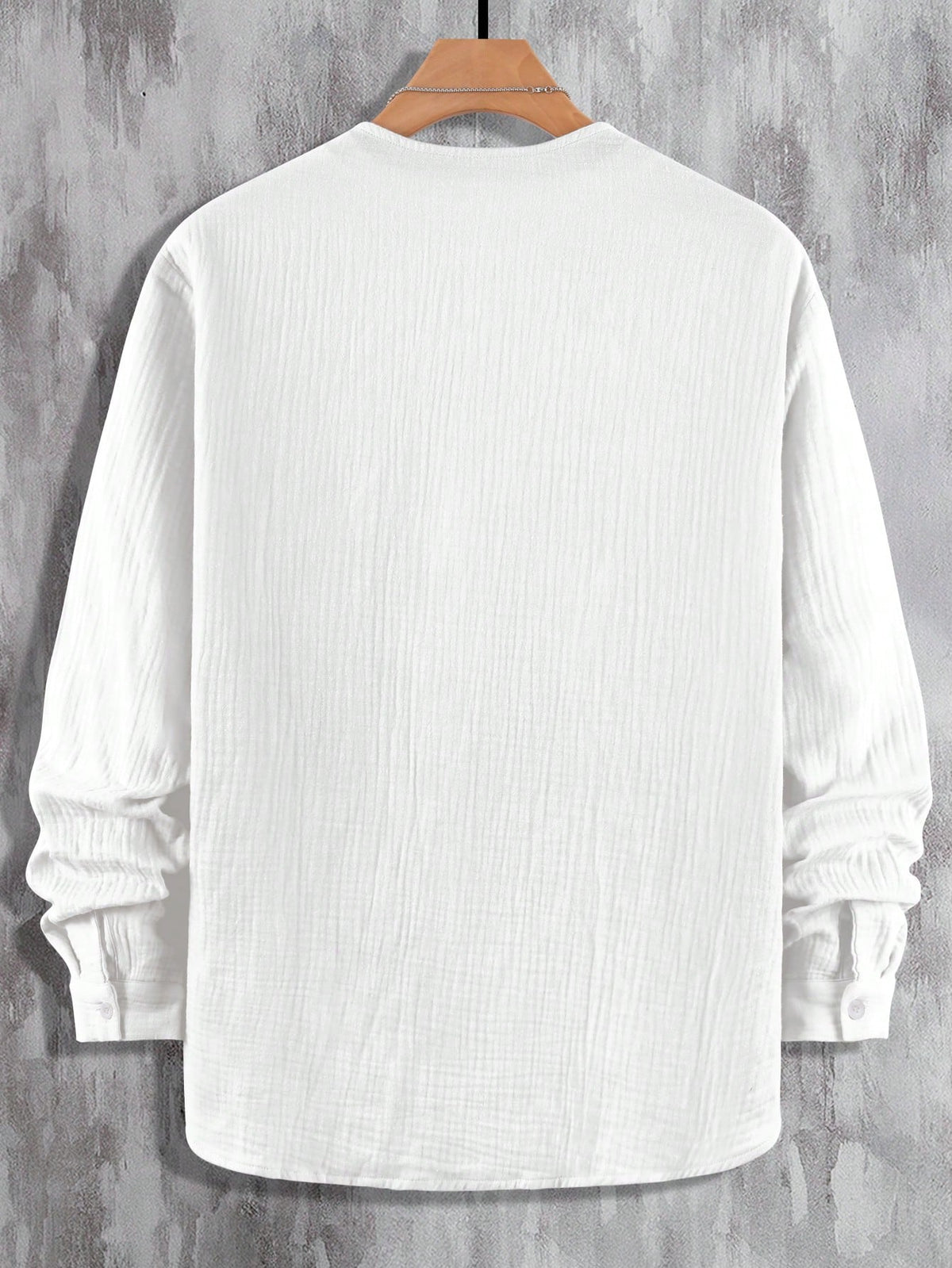 Solid Cotton Button-Up Casual Shirt