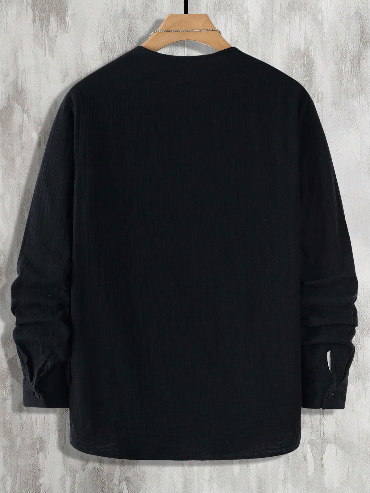 Solid Cotton Button-Up Casual Shirt