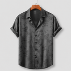Floral Satin Short-Sleeve Shirt