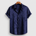 Floral Satin Short-Sleeve Shirt