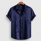 Floral Satin Short-Sleeve Shirt