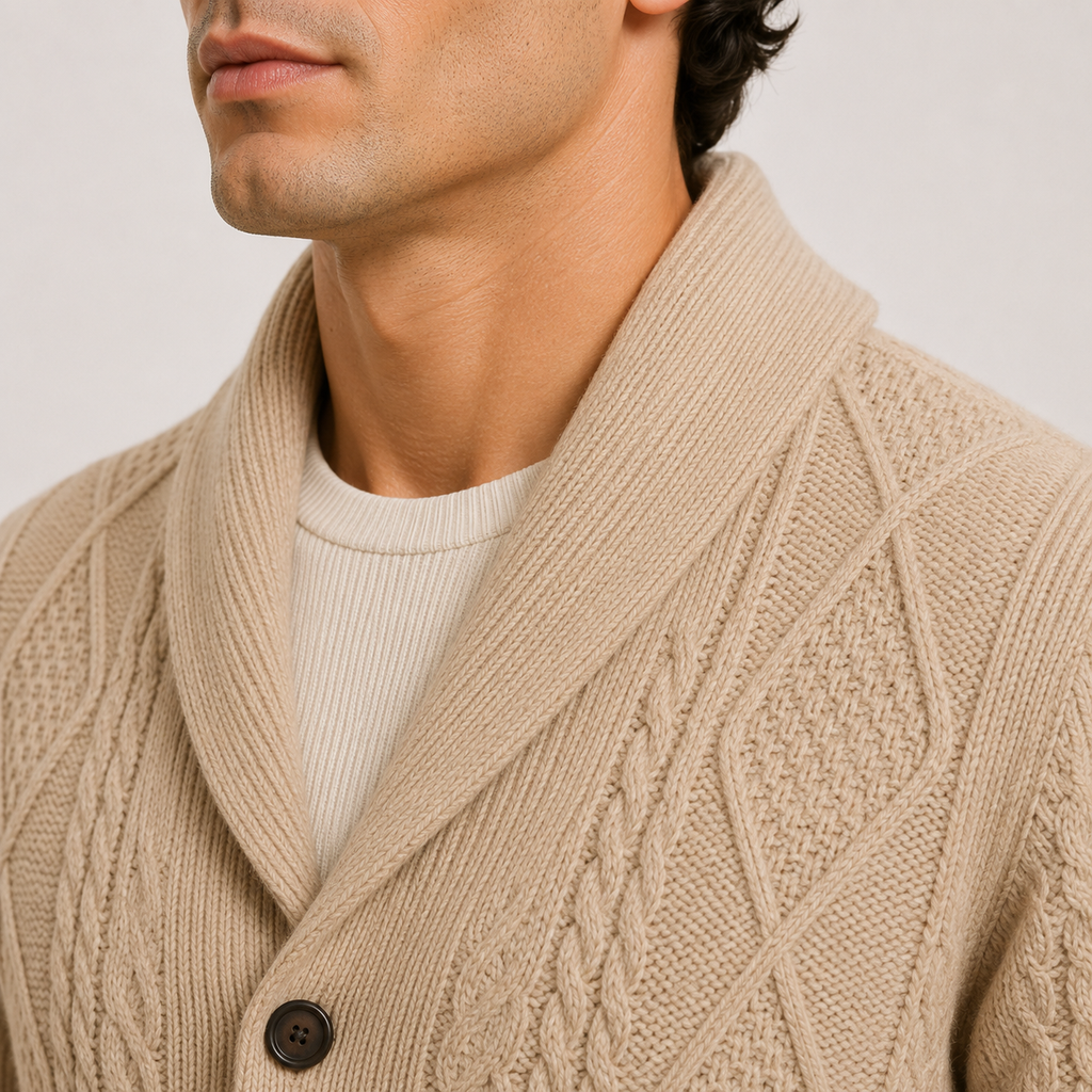 Shawl Collar Knit Cardigan