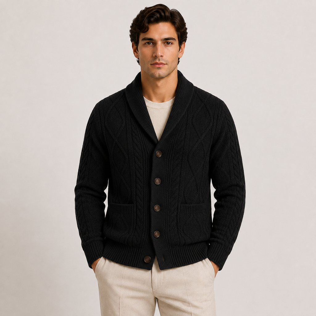 Shawl Collar Knit Cardigan