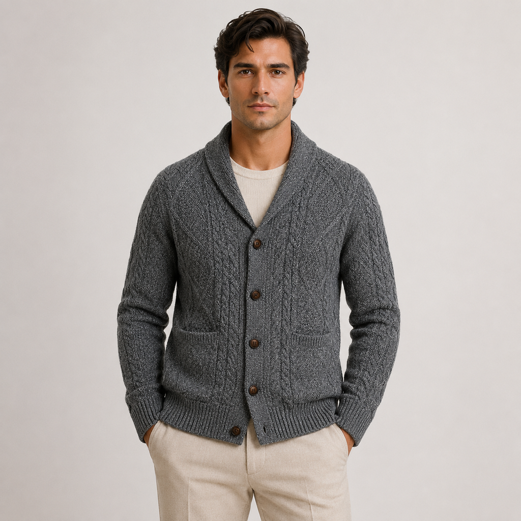 Shawl Collar Knit Cardigan