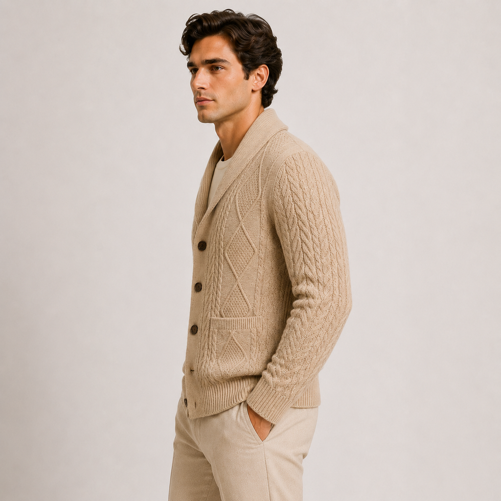 Shawl Collar Knit Cardigan