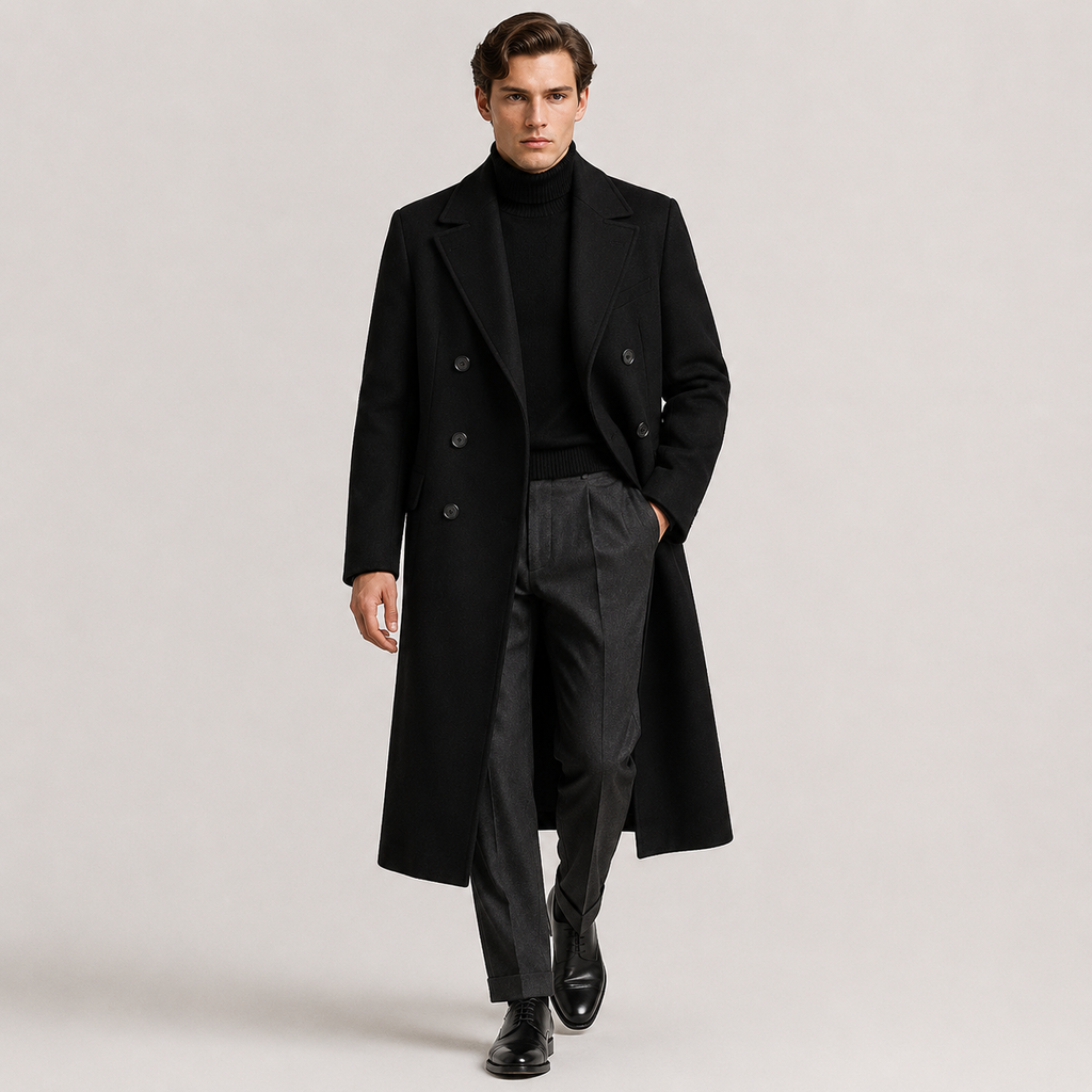 Double-Breasted Wool Overcoat