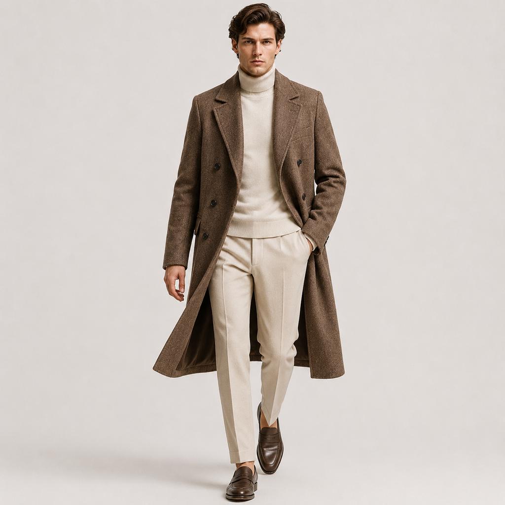Double-Breasted Wool Overcoat