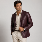 Leather-Look Blazer Jacket