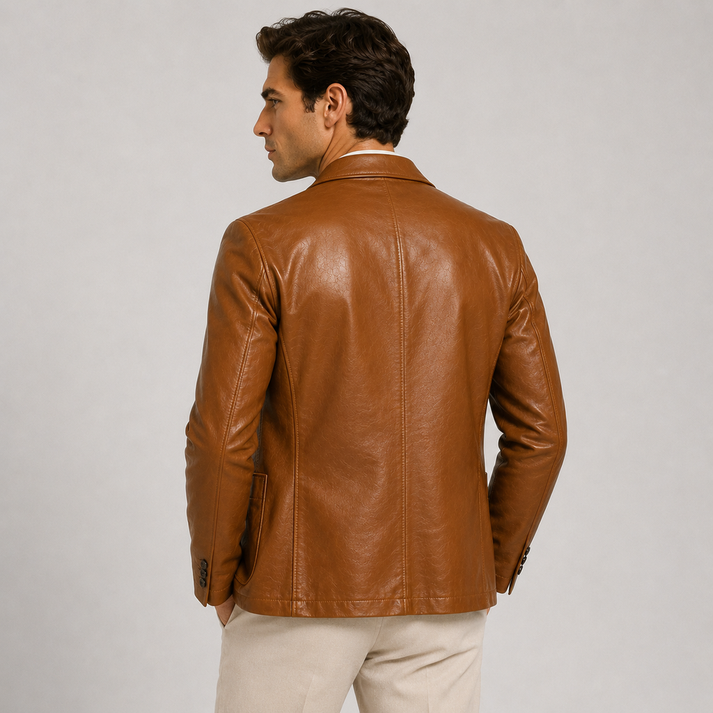 Leather-Look Blazer Jacket