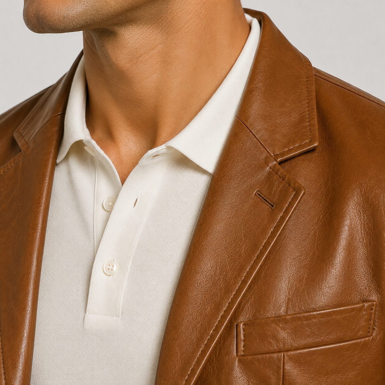 Leather-Look Blazer Jacket