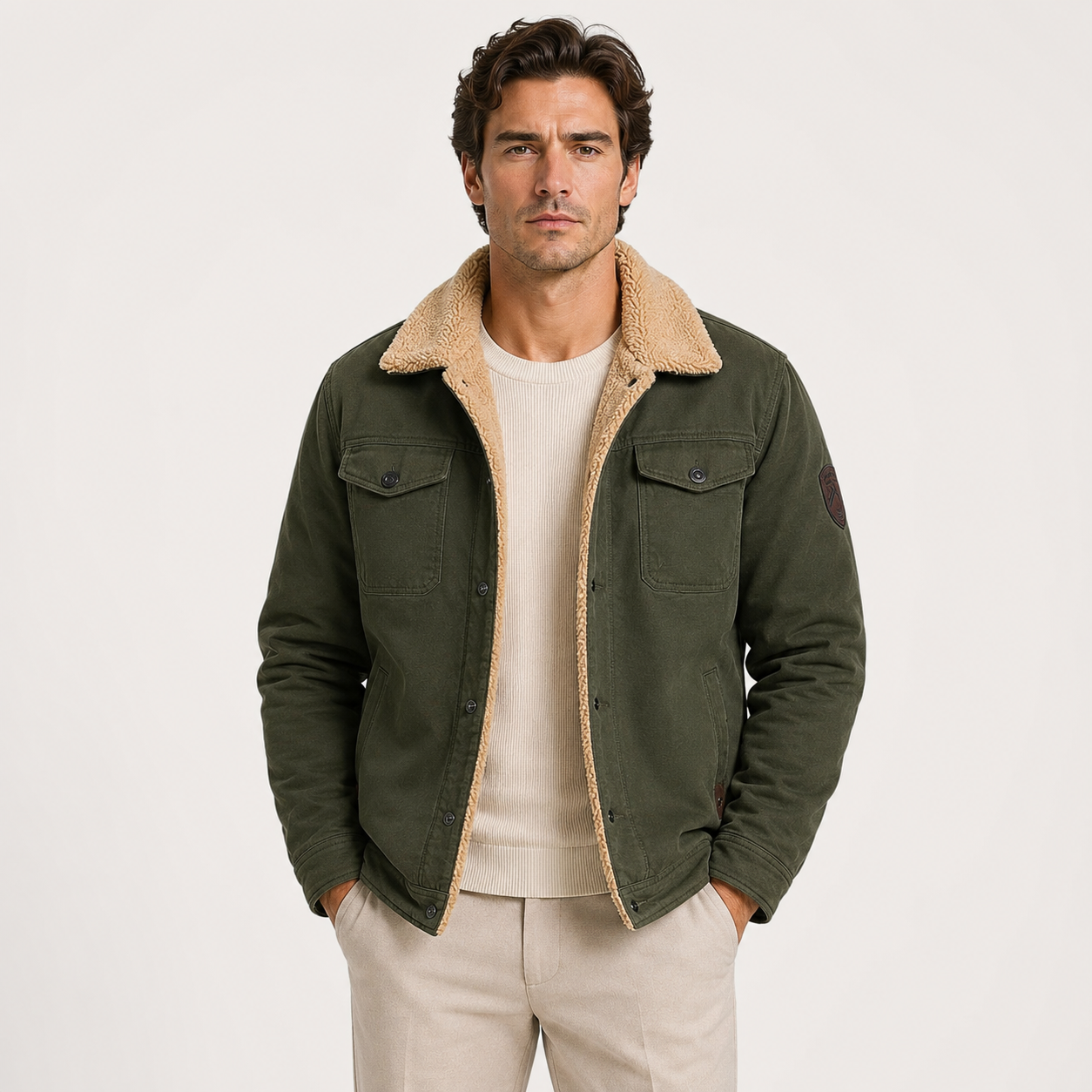 Fleece-Lined Utility Jacket