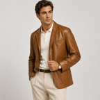 Leather-Look Blazer Jacket