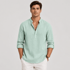 Casual Long Sleeve Henley Shirt Lightweight - Secranzo
