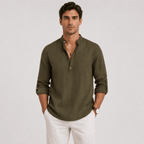 Casual Long Sleeve Henley Shirt Lightweight - Secranzo