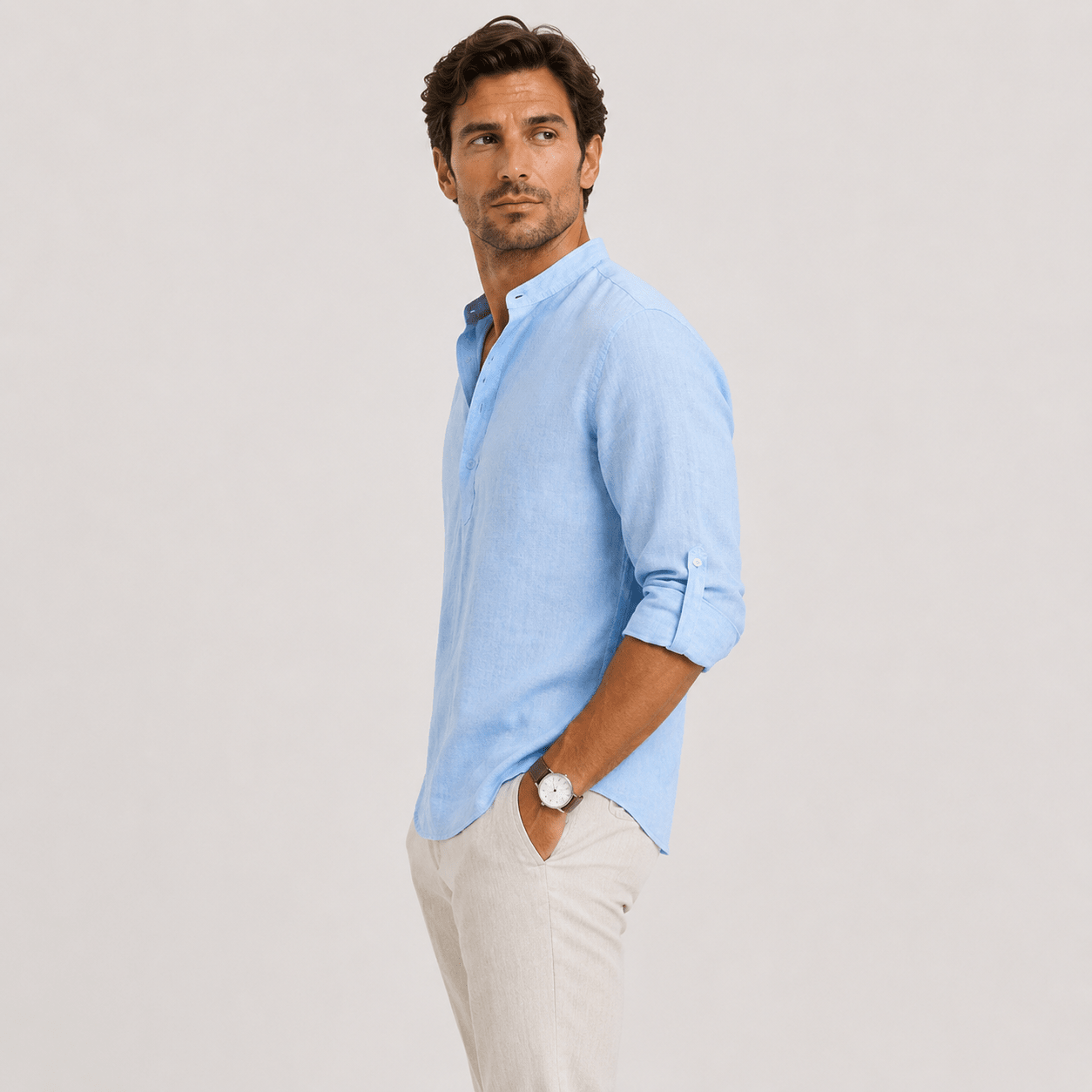 Casual Long Sleeve Henley Shirt Lightweight - Secranzo