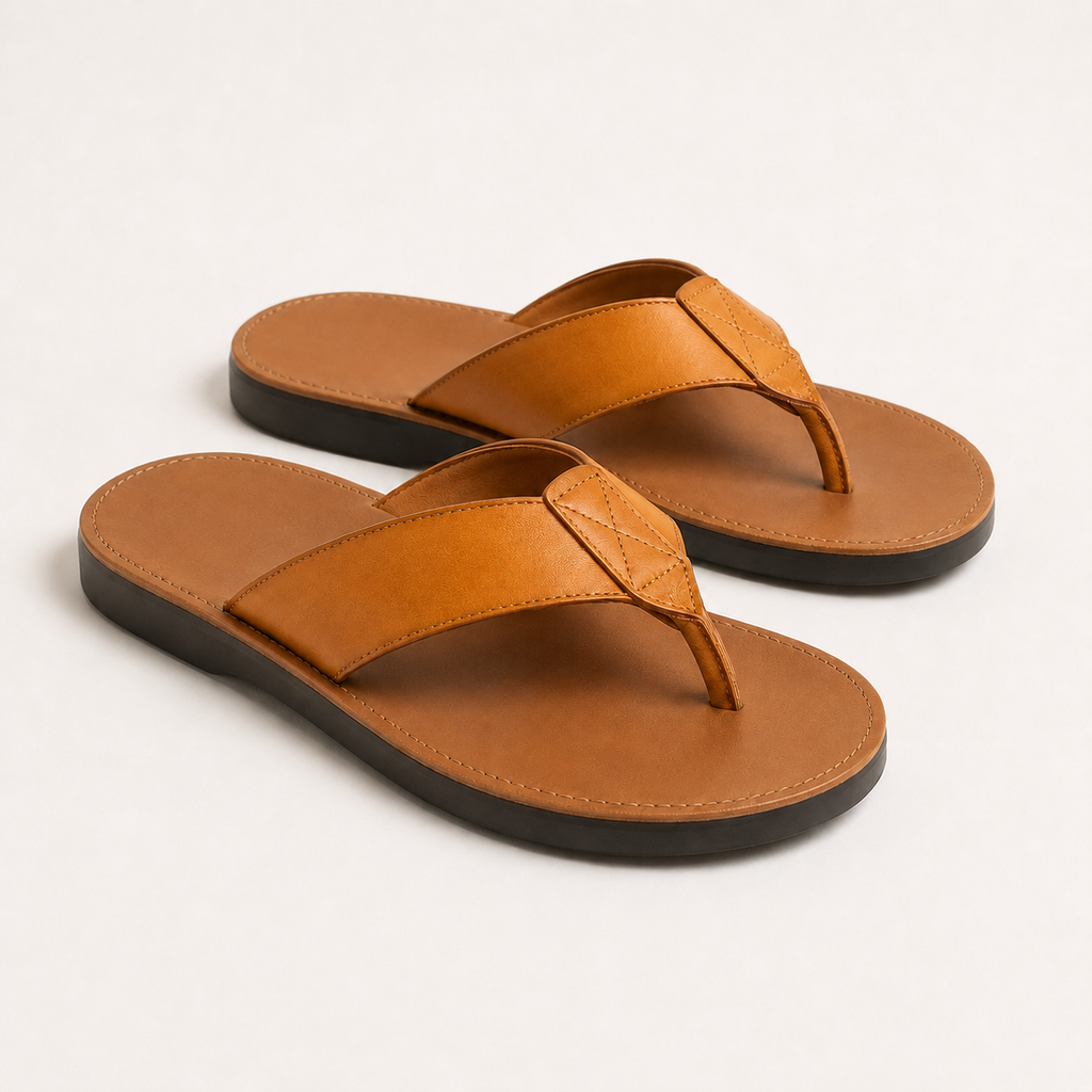 Leather Slide Sandals