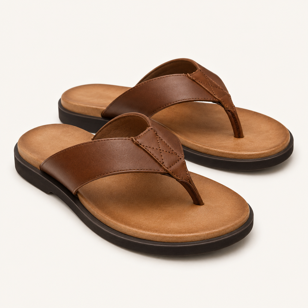Leather Slide Sandals
