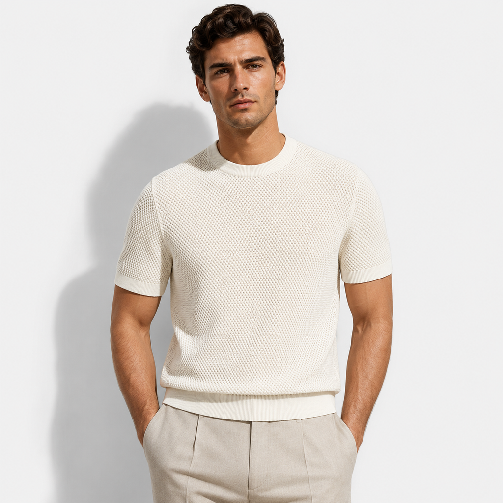 Textured Knit Crewneck Tee