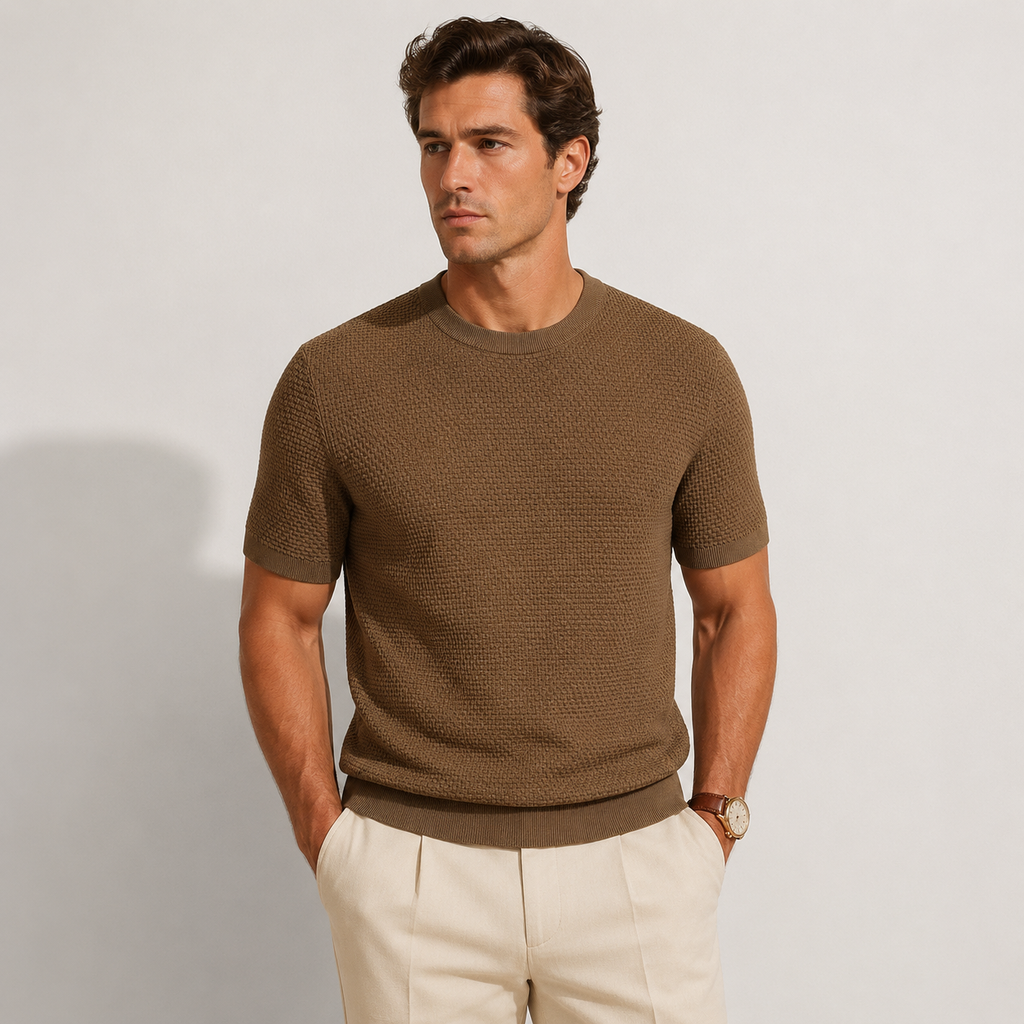 Textured Knit Crewneck Tee