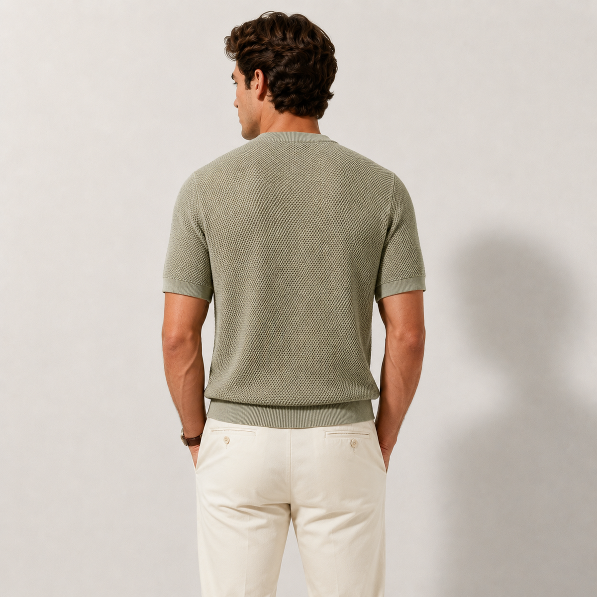 Textured Knit Crewneck Tee