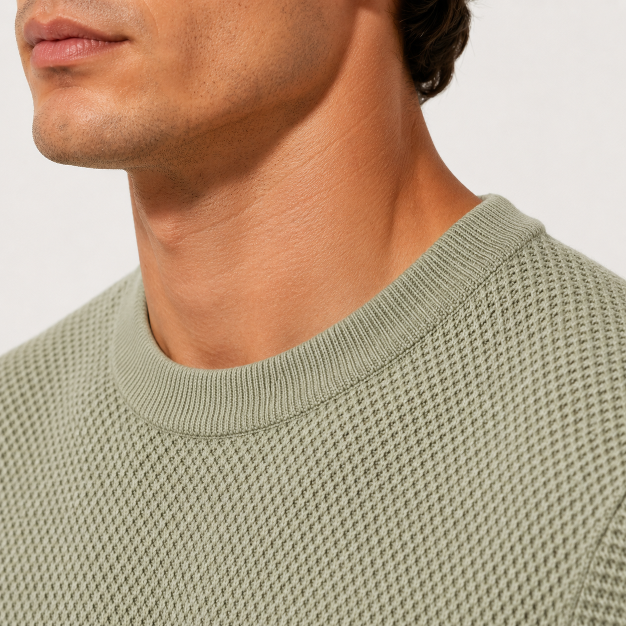 Textured Knit Crewneck Tee