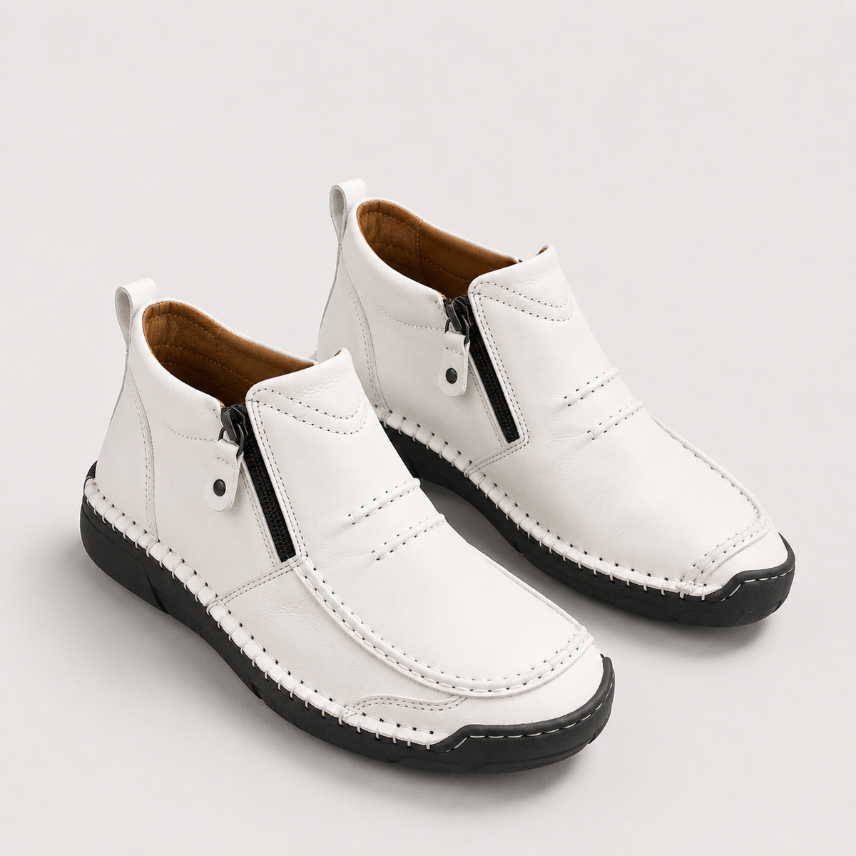 Side-Zip Leather-Look Slip-Ons
