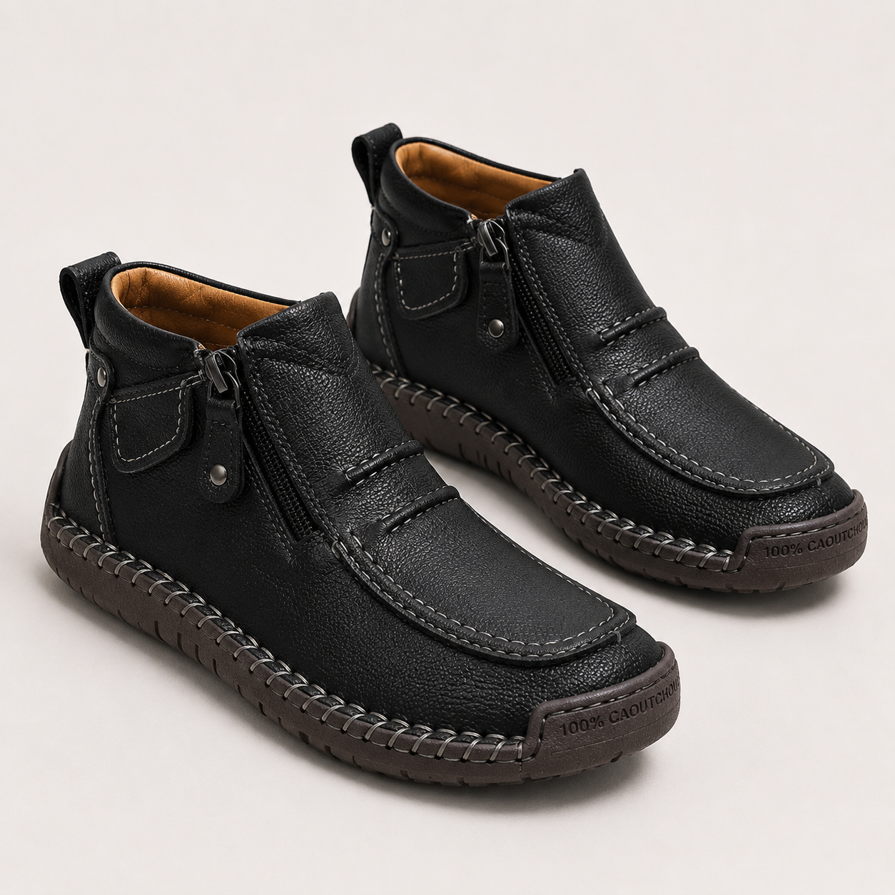 Side-Zip Leather-Look Slip-Ons