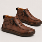 Side-Zip Leather-Look Slip-Ons
