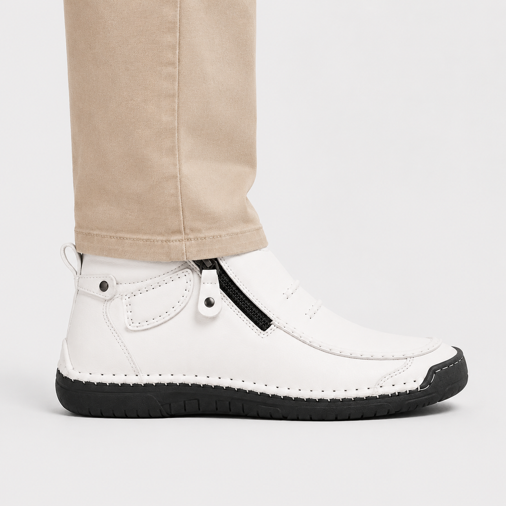 Side-Zip Leather-Look Slip-Ons