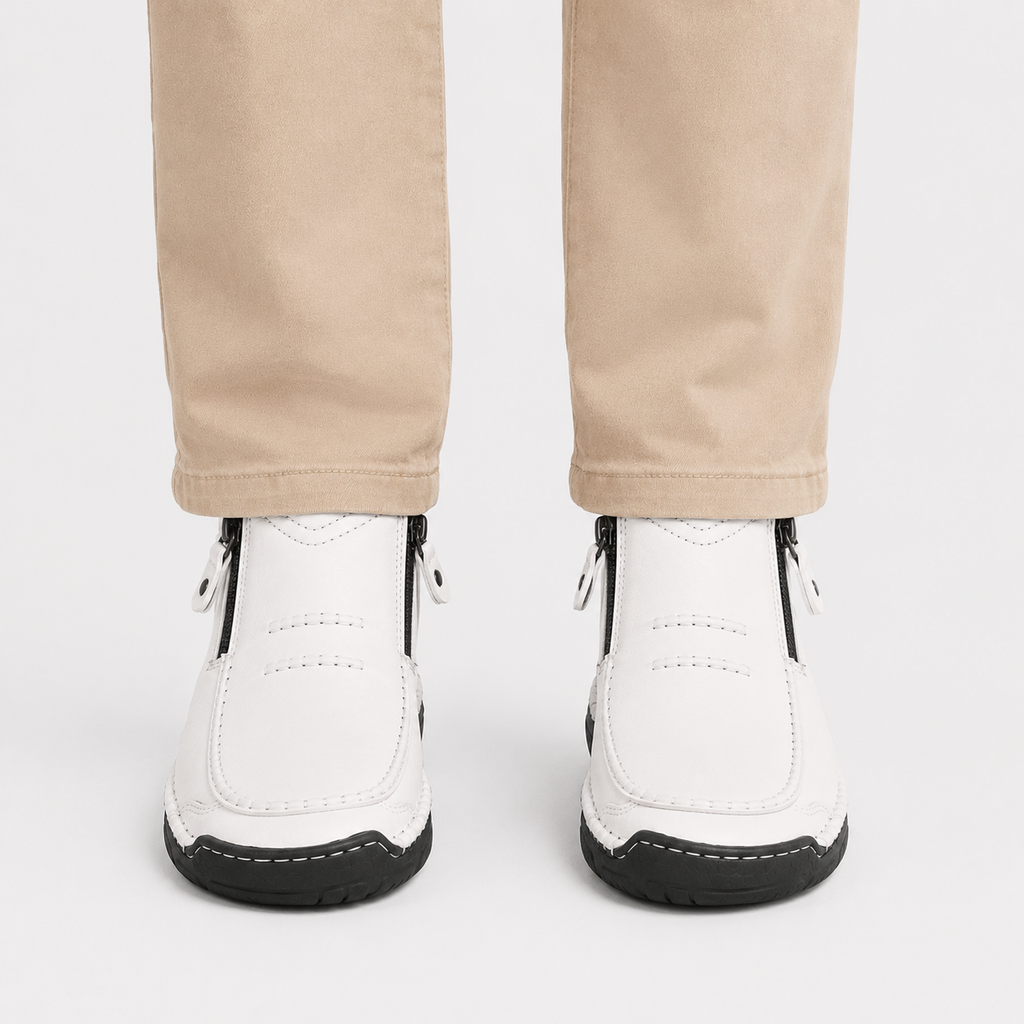 Side-Zip Leather-Look Slip-Ons