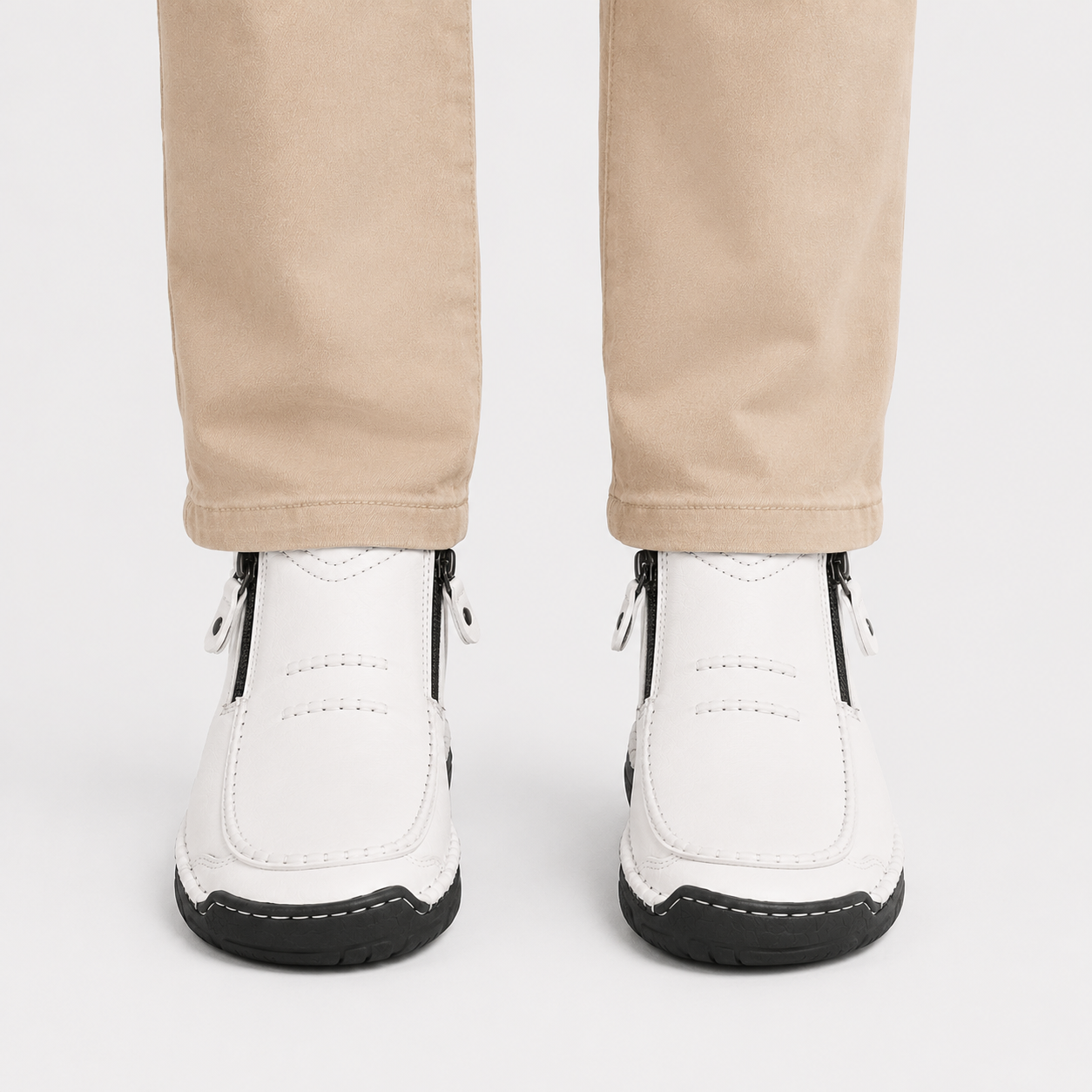 Side-Zip Leather-Look Slip-Ons