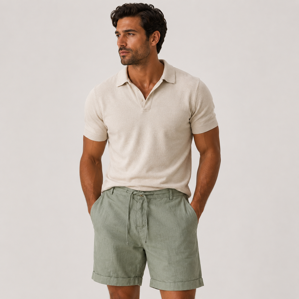 Linen Blend Tailored Shorts