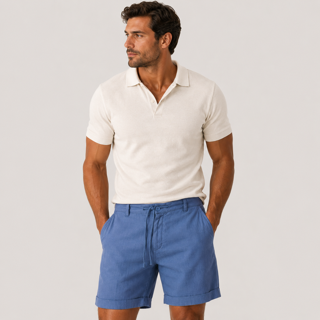 Linen Blend Tailored Shorts